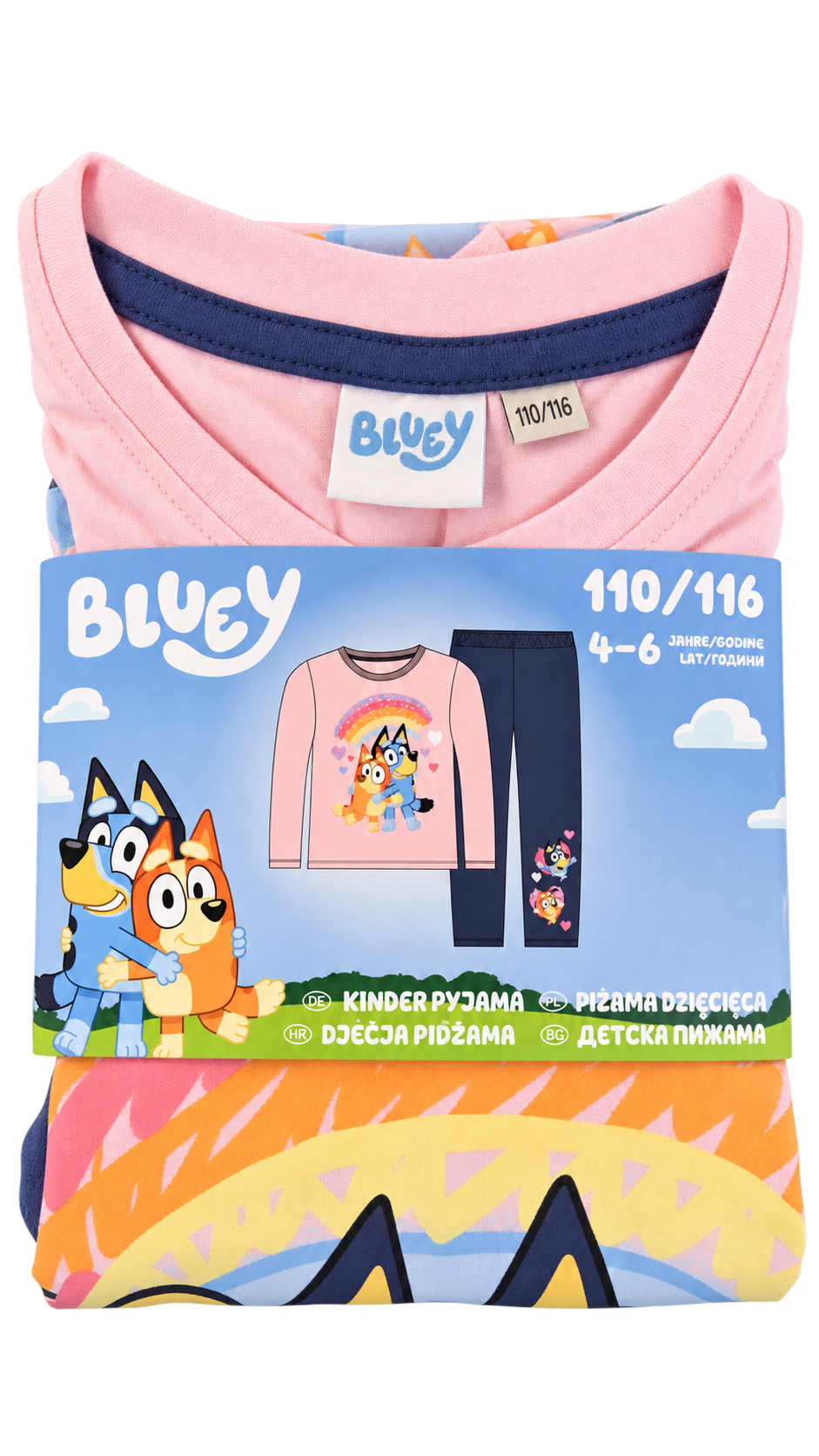 Bluey Kids’ Pajama Set – Pink & Navy