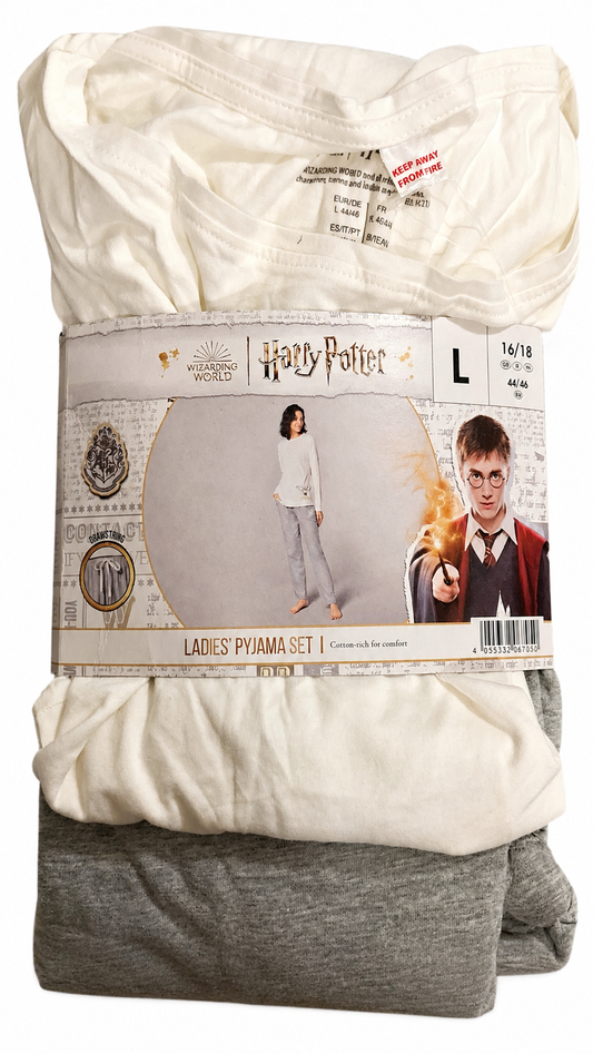 Harry Potter Ladies’ Pyjama Set - White & Grey