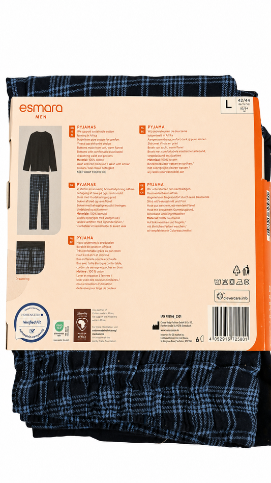 Esmara Men’s Pyjama Set - Navy Plaid