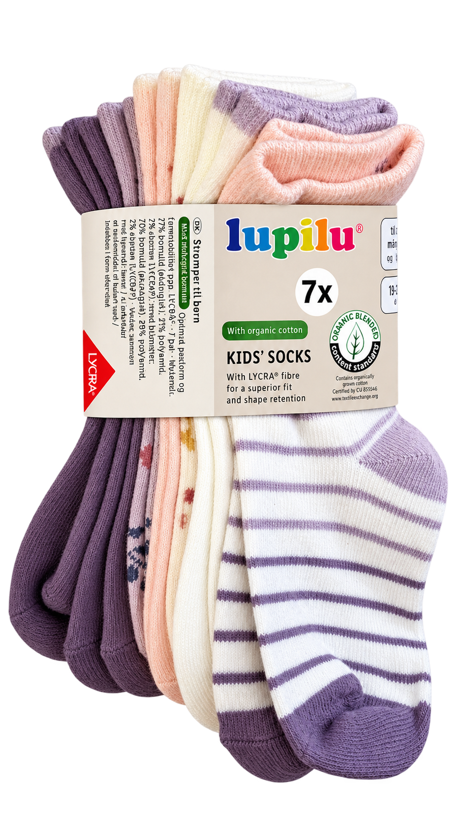 Lupilu Kids’ Organic Cotton Socks – 7 Pack