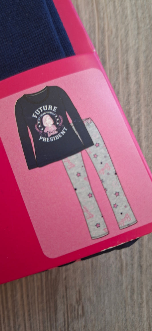 Barbie Girls’ Pajama Set – Navy & Grey