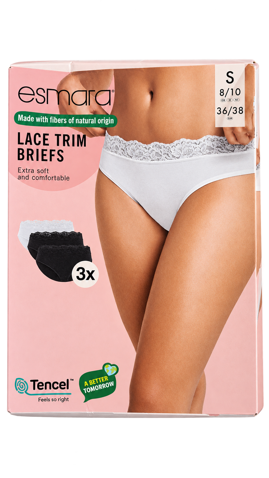 Esmara Women’s Lace Trim Briefs 3-Pack