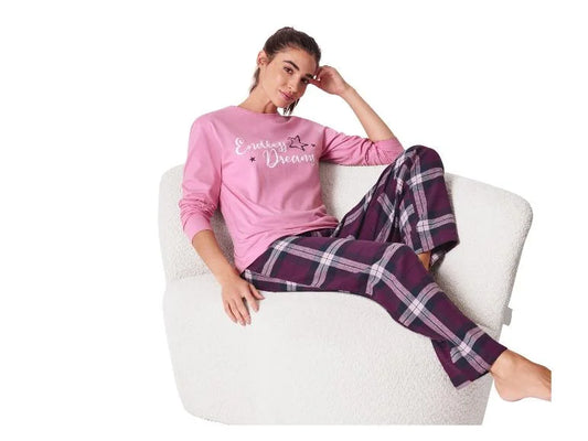 Esmara Women’s Pajama Set – Pink & Plaid