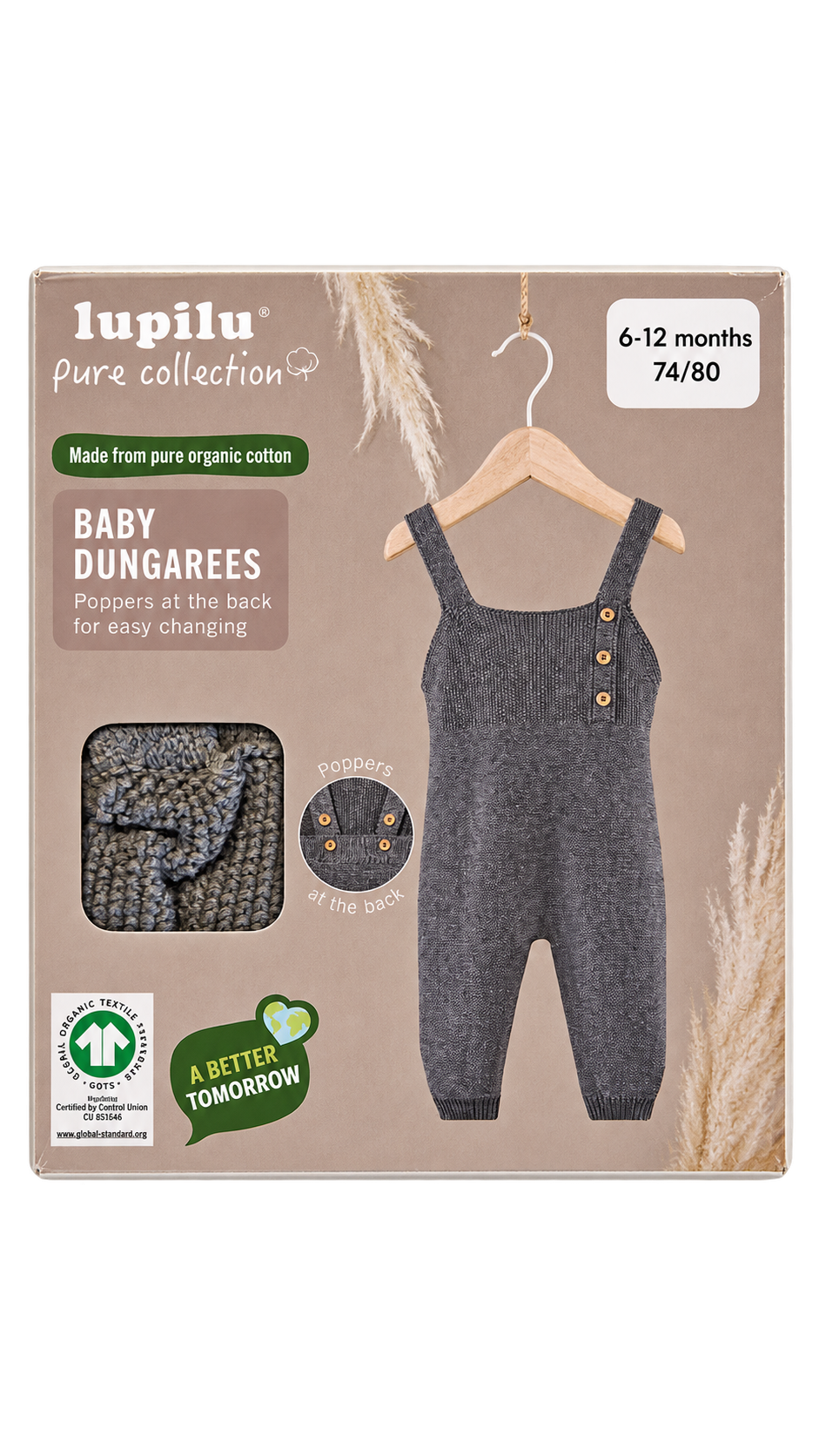 Lupilu Baby Knitted Dungarees – Grey