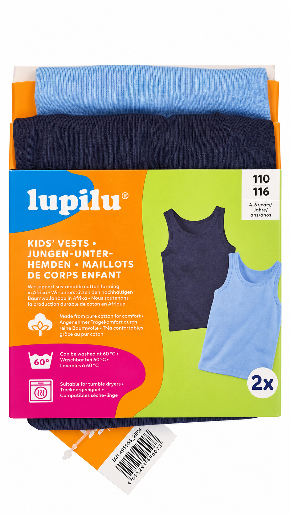 Lupilu Kids’ Vests – 2 Pack