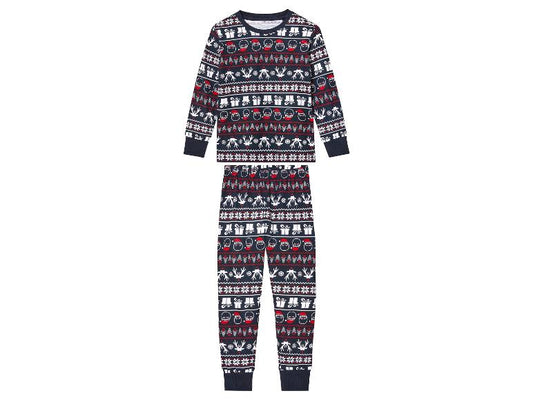 Lupilu Kids’ Christmas Pajama Set – Navy, Red & White