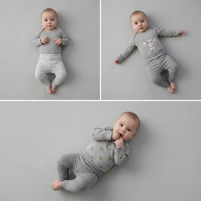 Baby Best Long-Sleeve Bodysuits 3-Pack – Grey