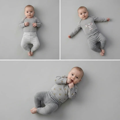 Baby Best Long-Sleeve Bodysuits 3-Pack – Grey