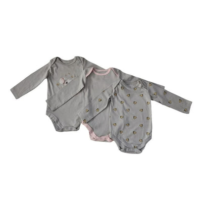 Baby Best Long-Sleeve Bodysuits 3-Pack – Grey