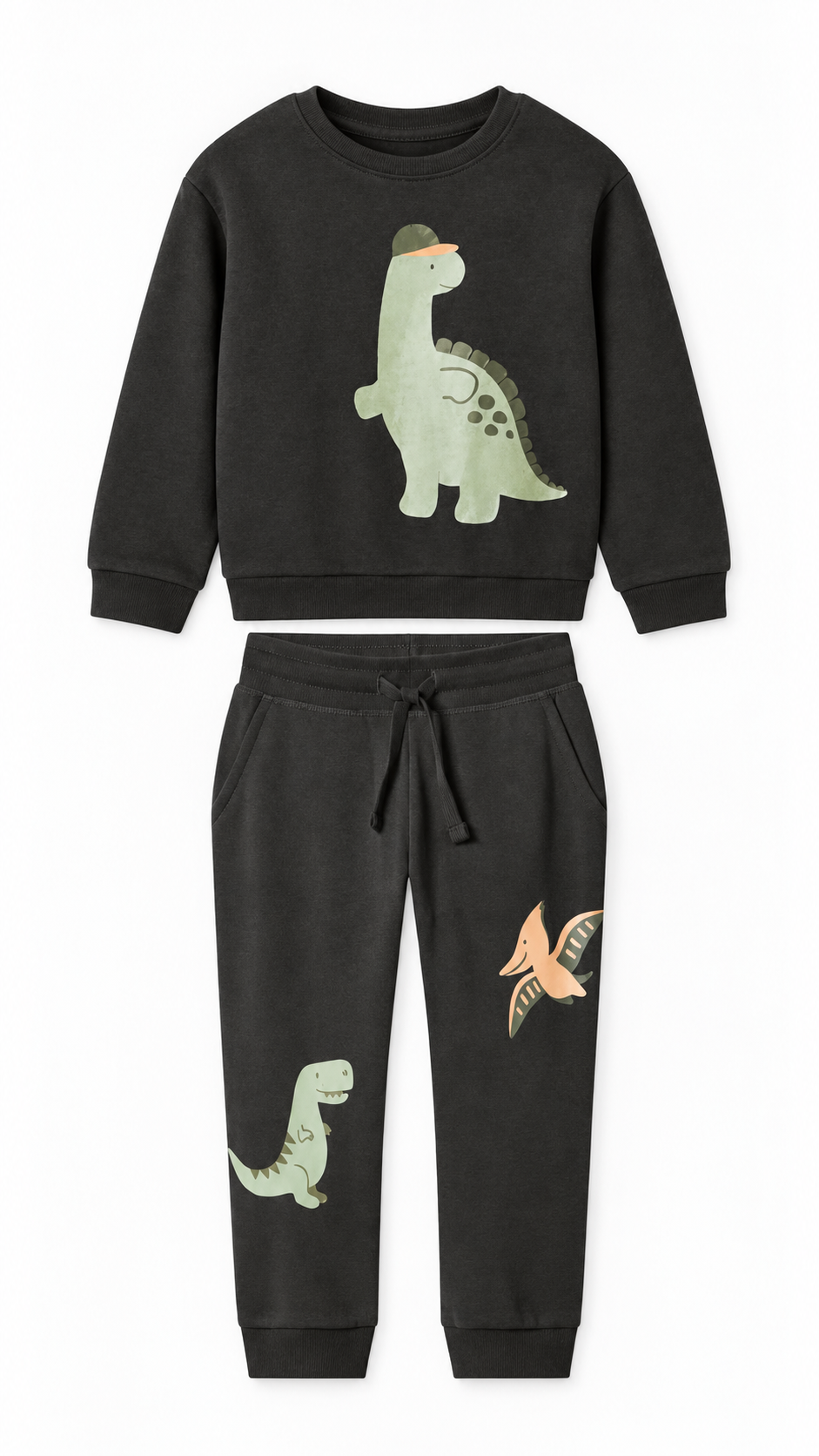 Lupilu Kids’ Dinosaur Sweat Set – Charcoal