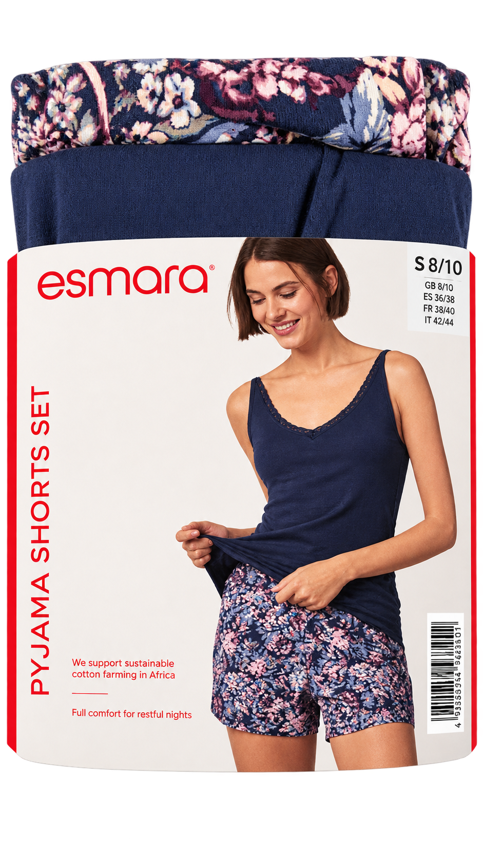 Esmara Women’s Pyjama Shorts Set – Navy Floral