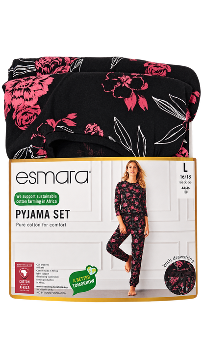 Esmara Women’s Pyjama Set – Black Floral