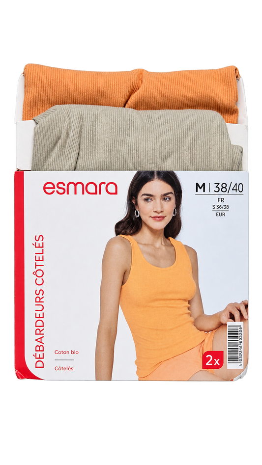 Esmara Women’s Ribbed Vest Tops – 2 Pack