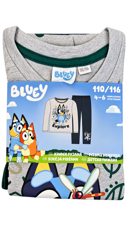 Bluey Kids’ Pajama Set – Grey & Navy