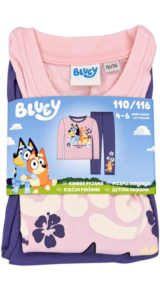 Bluey Kids’ Pajama Set – Mauve & Purple