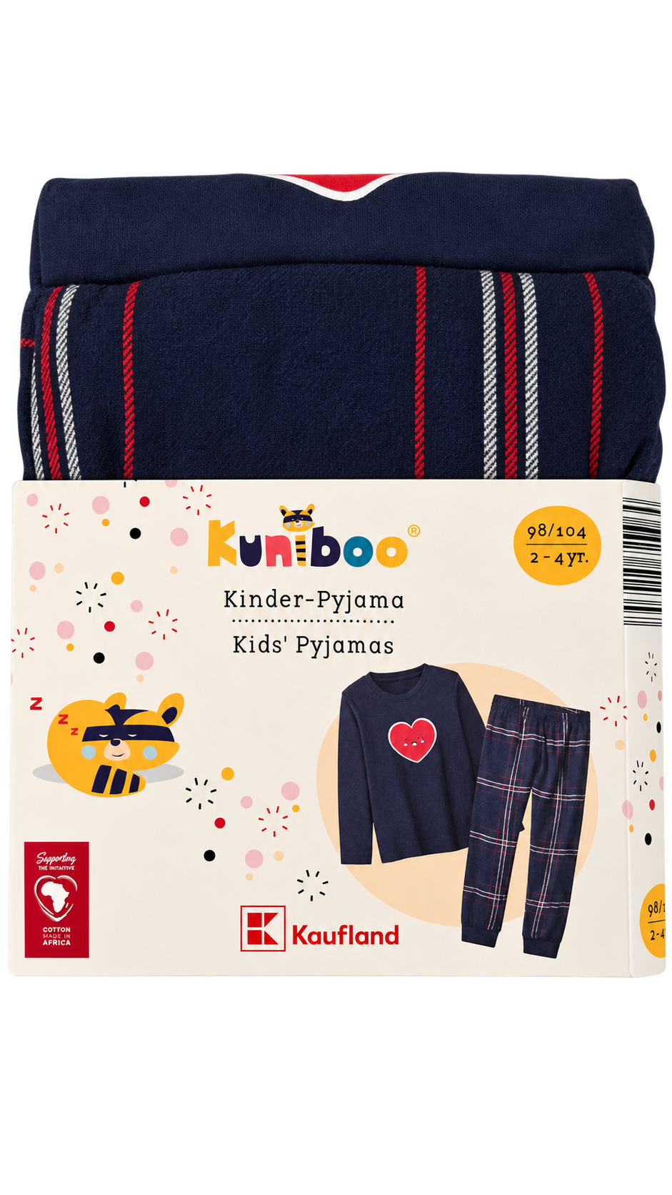 Kuniboo Kids’ Pajama Set – Navy & Plaid