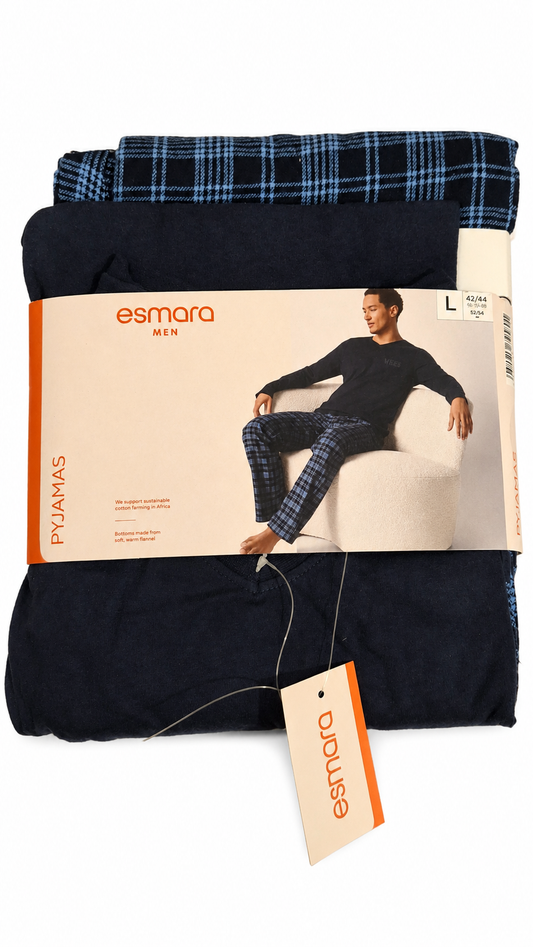 Esmara Men’s Pyjama Set - Navy Plaid