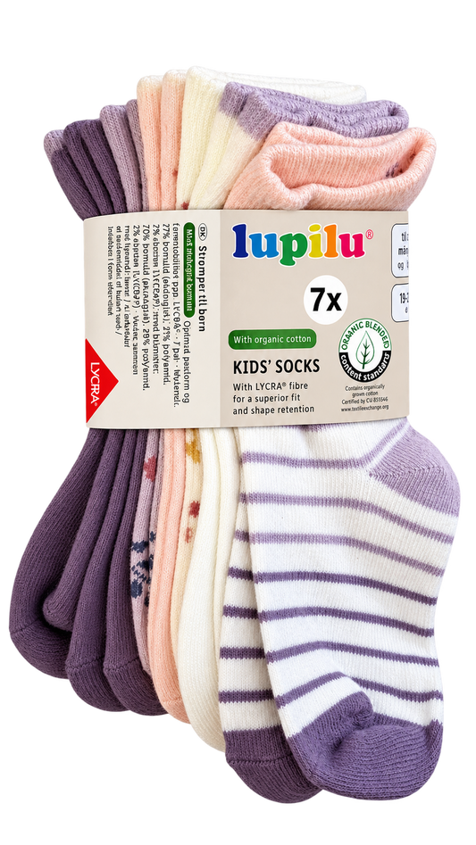 Lupilu Kids’ Organic Cotton Socks – 7 Pack