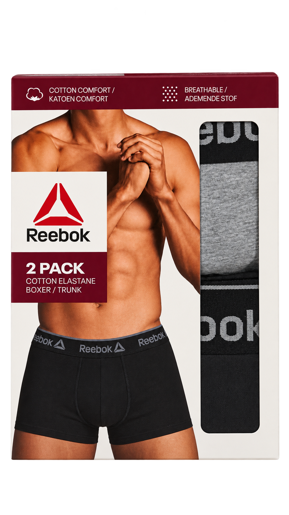 Reebok Men’s Boxer Trunks – 2 Pack