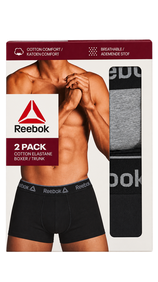 Reebok Men’s Boxer Trunks – 2 Pack