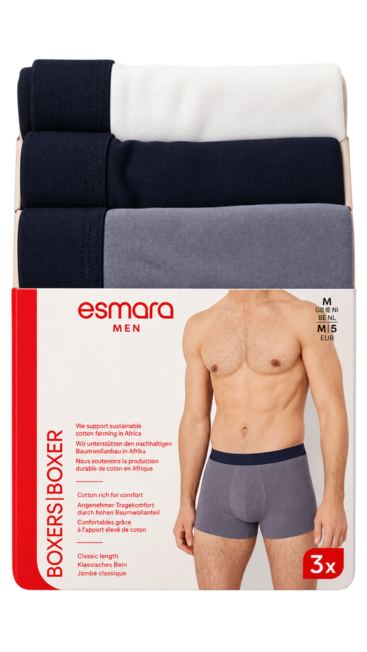 Esmara Men’s Boxer Briefs – 3 Pack