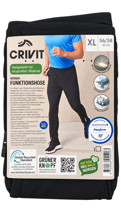 Crivit Men’s Functional Pants – Black