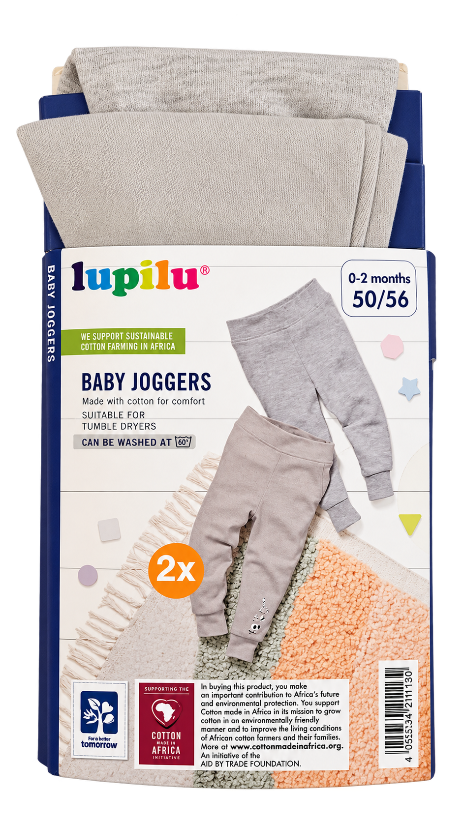 Lupilu Baby Joggers 2-Pack – Grey &Greige