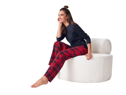 Esmara Women’s Pajama Set – Navy & Red Plaid