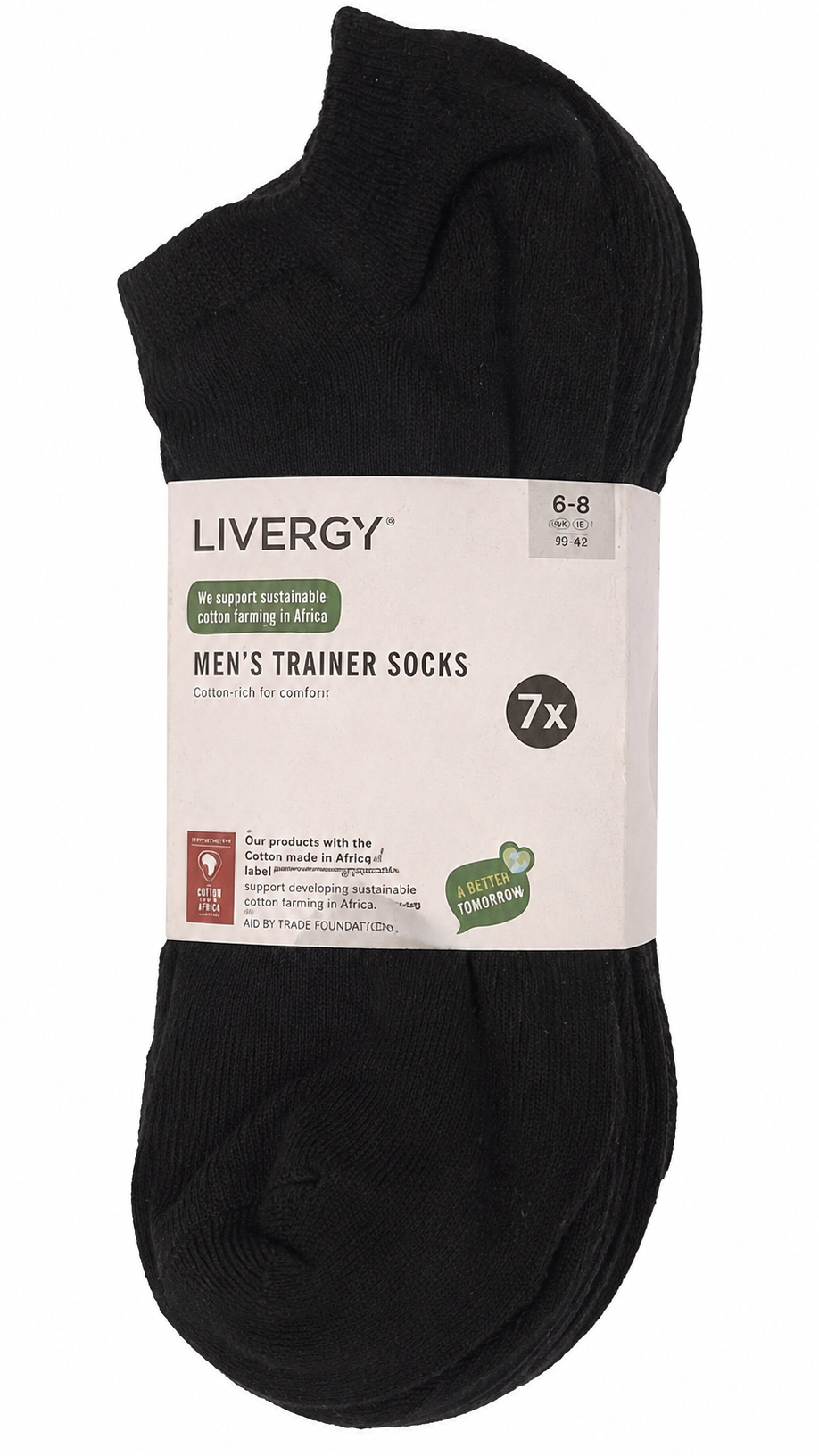 Livergy Men’s 7-Pack Trainer Socks (7 pairs black)