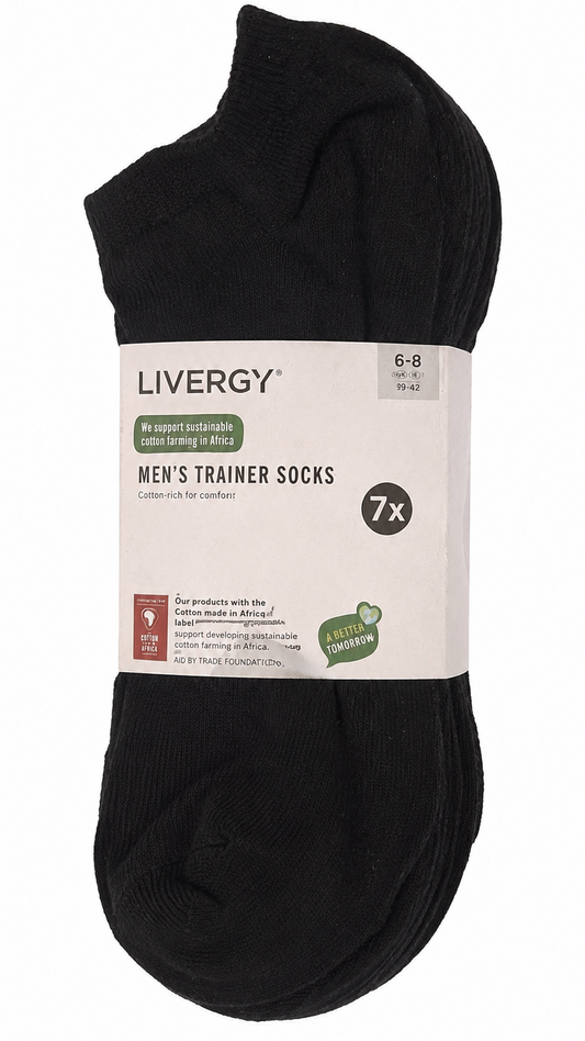 Livergy Men’s 7-Pack Trainer Socks (7 pairs black)