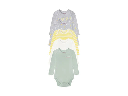Lupilu Baby Long-Sleeve Bodysuits – 5 Pack