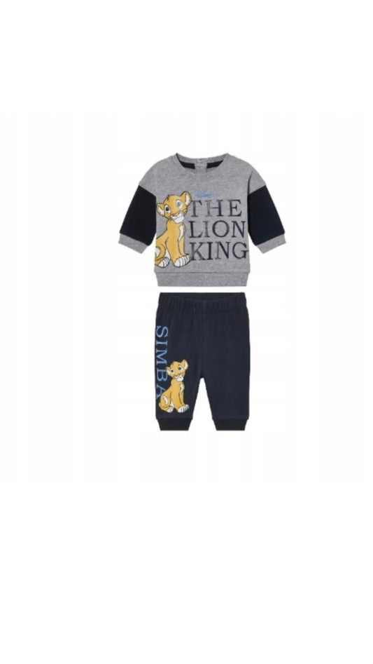 Disney The Lion King Baby 2-Piece Tracksuit – Grey & Black