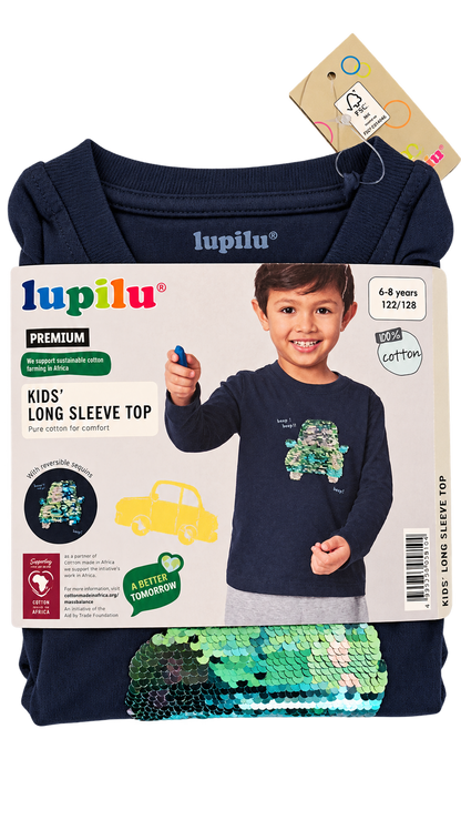 Lupilu Kids’ Long-Sleeve Top – Navy