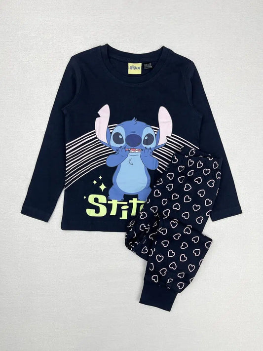 Disney Stitch Kids’ Glow-in-the-Dark Pyjama Set – Navy