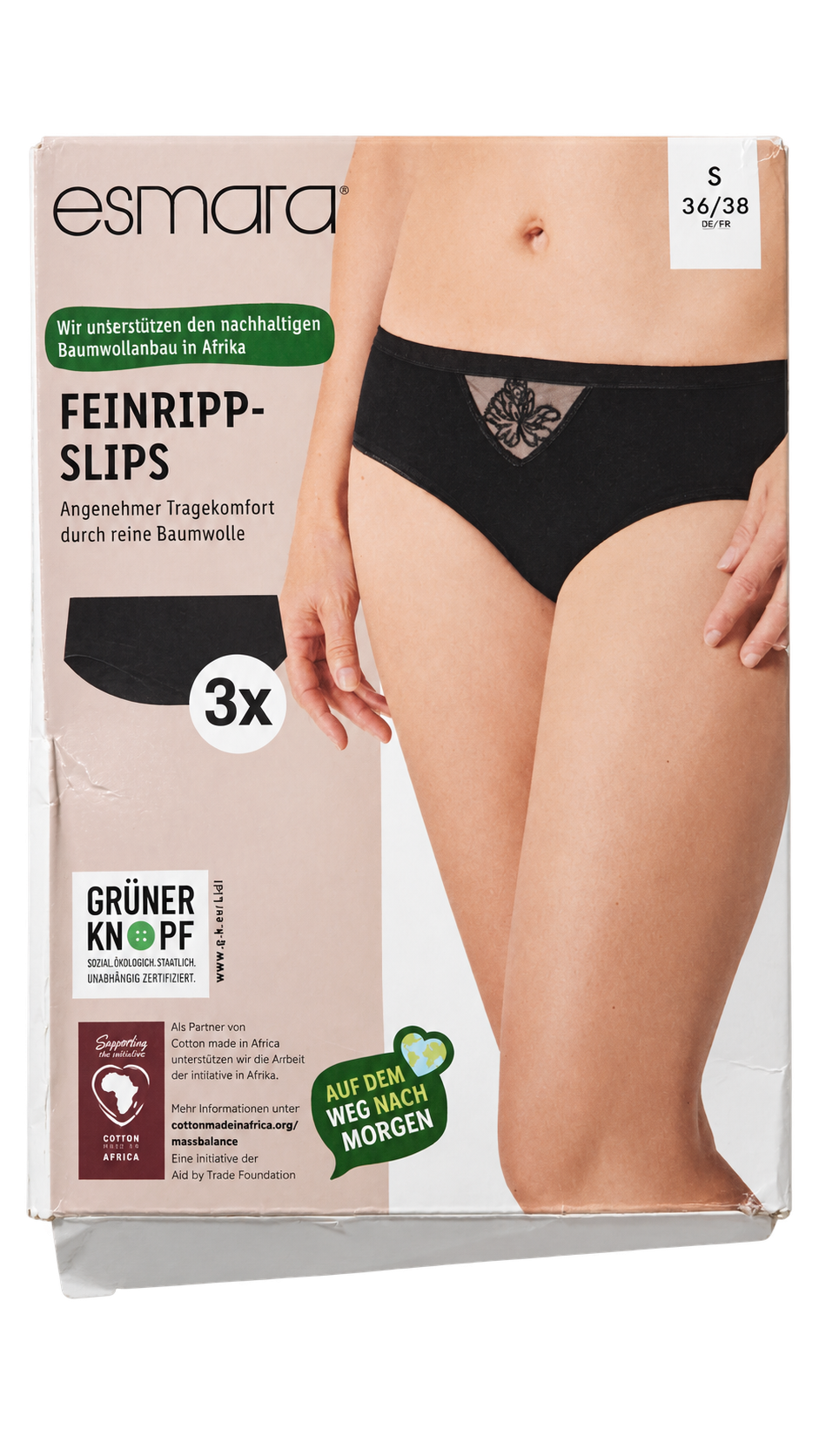Esmara Women’s Cotton Briefs 3-Pack – Black