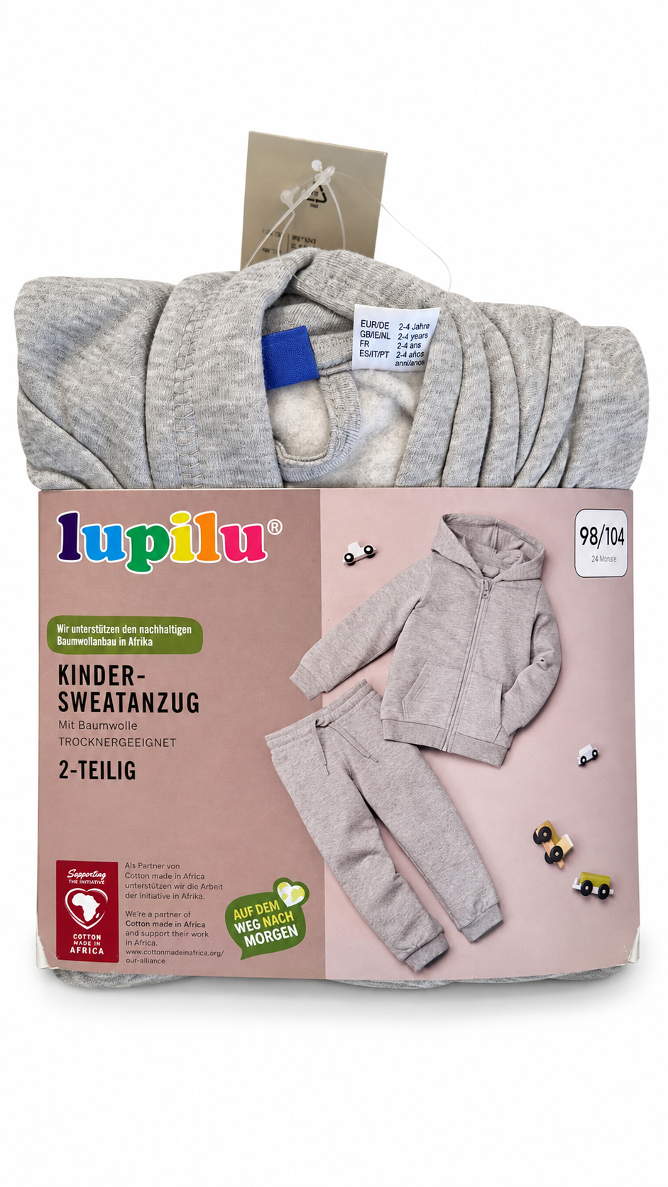 Lupilu Kids’ 2-Piece Sweat Set – Grey(fleece inside)
