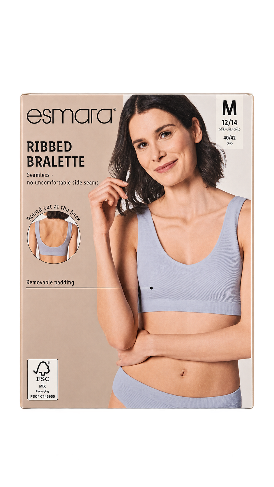 Esmara Women’s Ribbed Bralette-Grey