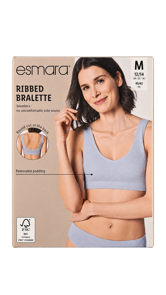 Esmara Women’s Ribbed Bralette-Grey