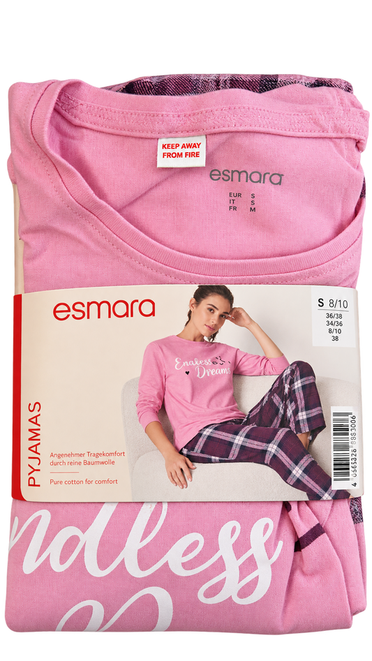 Esmara Women’s Pajama Set – Pink & Plaid