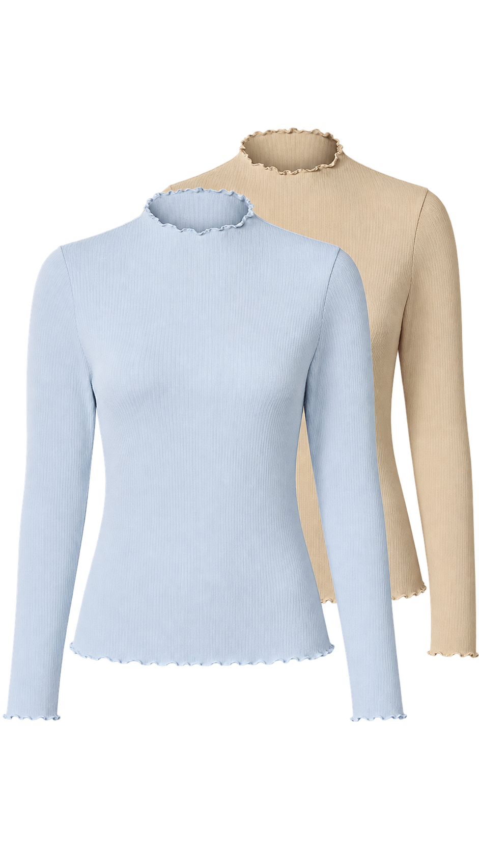Esmara Women’s Ribbed Long-Sleeve Tops – 2 Pack
