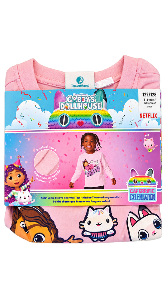 Gabby’s Dollhouse Kids’ Thermal Long-Sleeve Top – Pink