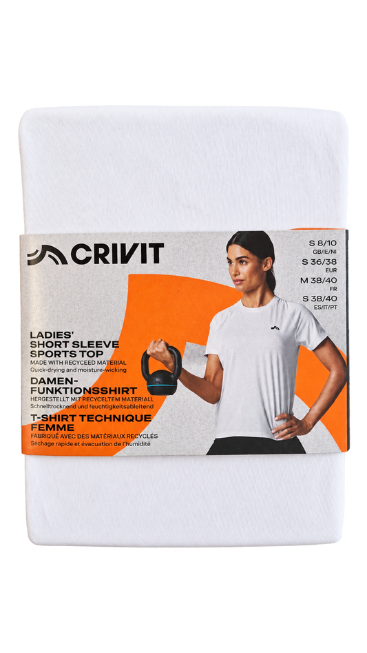 Crivit Women’s Short-Sleeve Sports Top – White