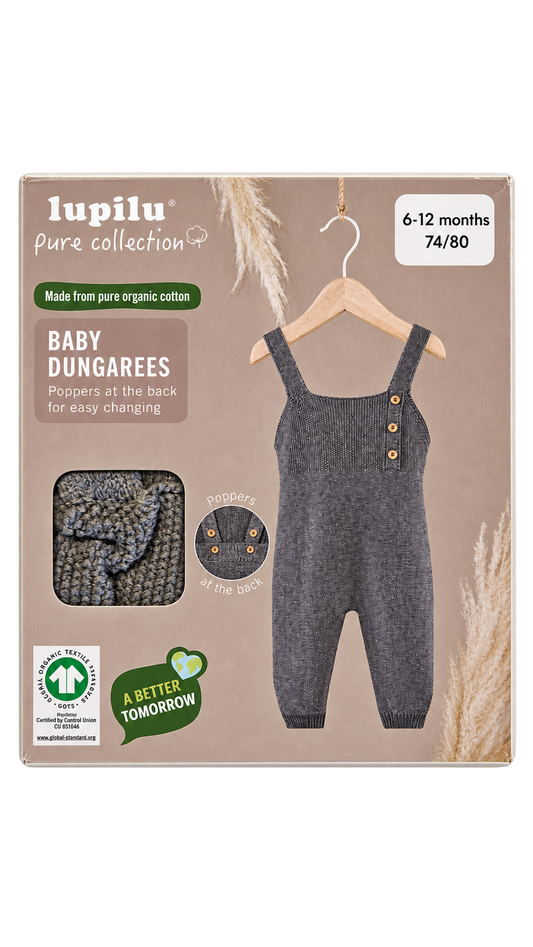 Lupilu Baby Knitted Dungarees – Grey