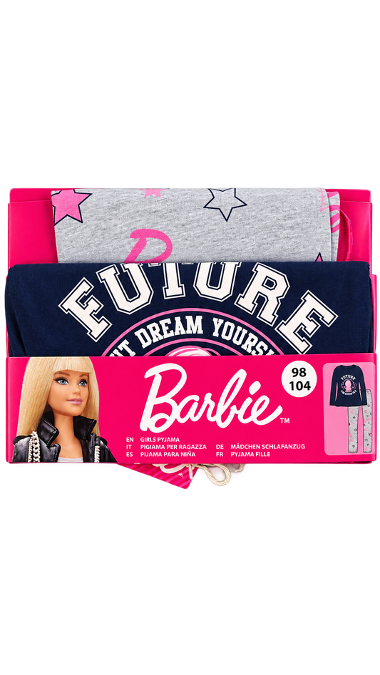 Barbie Girls’ Pajama Set – Navy & Grey