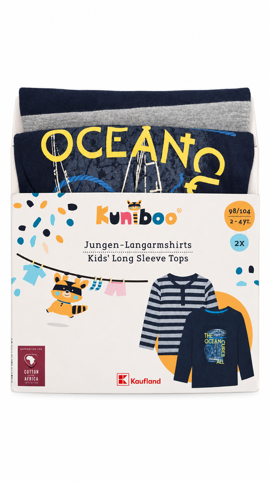 Kuniboo Kids’ Long-Sleeve Tops – 2 Pack