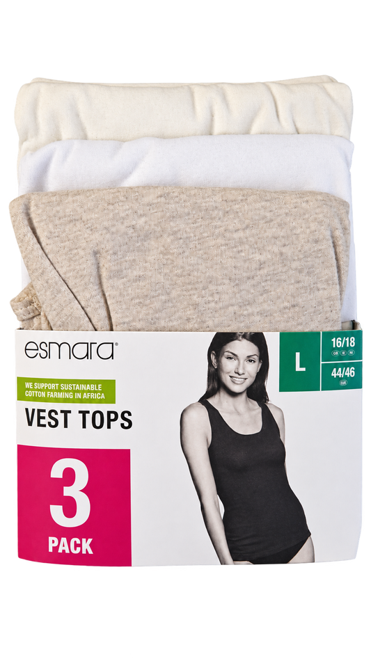 Esmara Women’s Vest Tops – 3 Pack