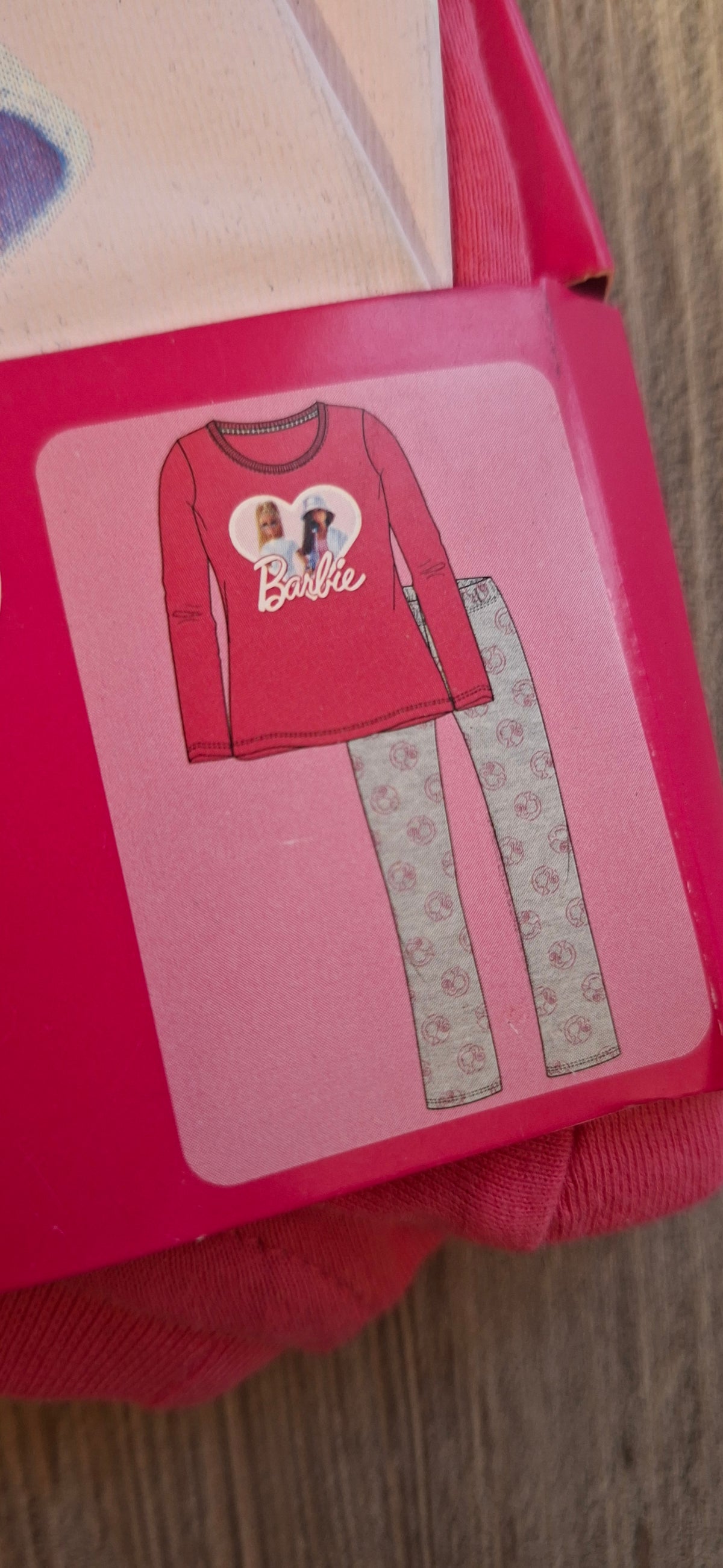 Barbie Girls’ Pajama Set – Pink & Grey