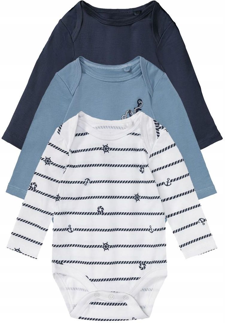 Lupilu Baby Long-Sleeve Bodysuits 3-Pack