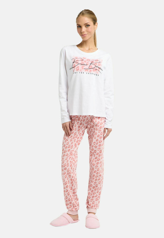 Bruno Banani Women’s Pajama Set – White & Pink