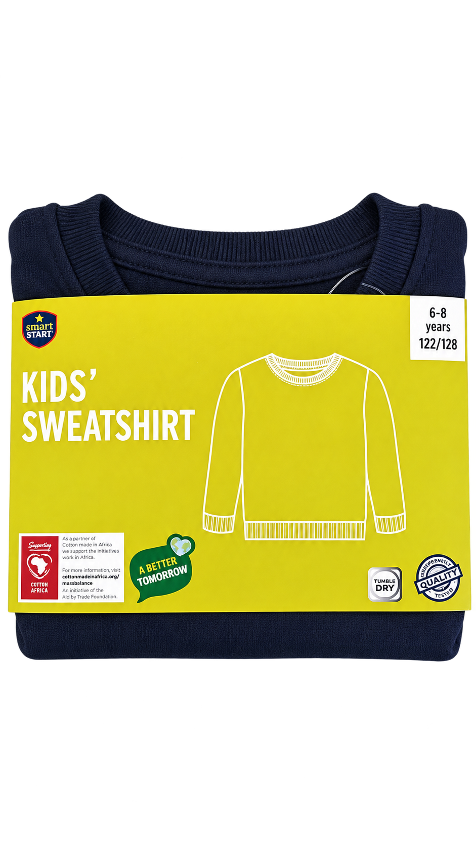 Smart Start Kids’ Sweatshirt – Navy(unisex fleece inside)